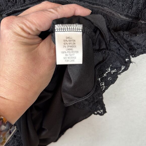 Apt 9 Black Lace Corset Style Babydoll Top M Whimsigoth Gothic Boho Romantic Y2K - Picture 5 of 7